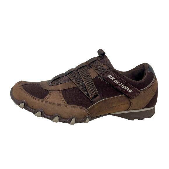 Skechers Shoes - Skechers Fashion Sneakers Bikers Leather Womens 9 1/2 Brown 82.4=J.6.7